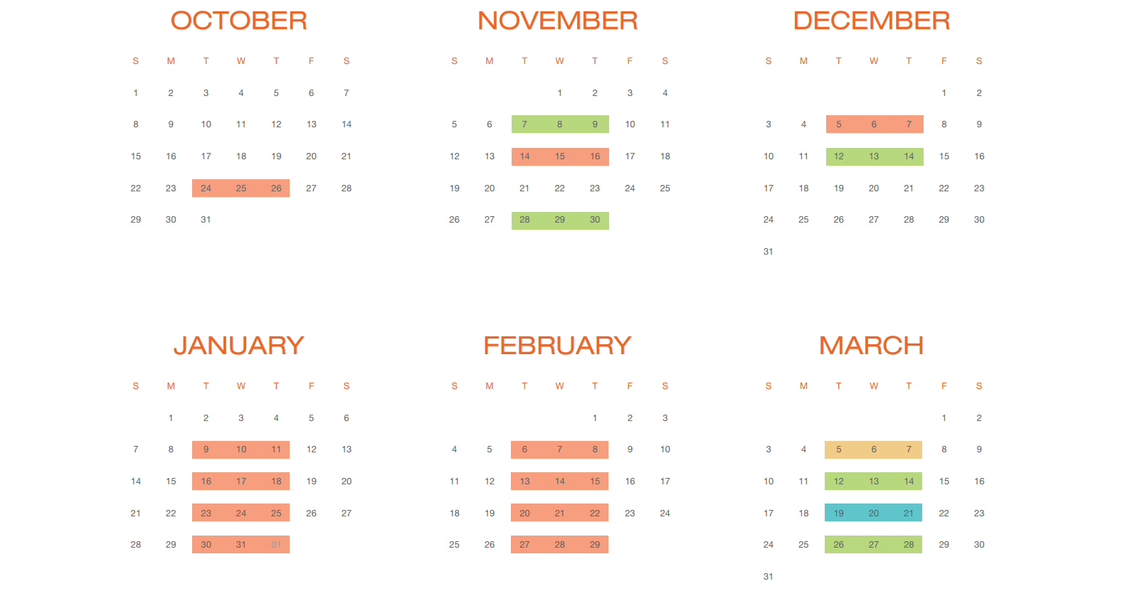 onsite training calender