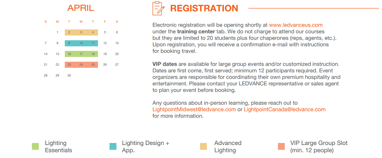 onsite training schedule